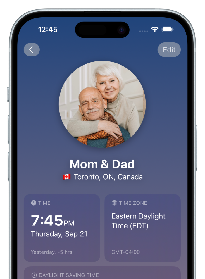 Phone displaying Clockwise's detail page